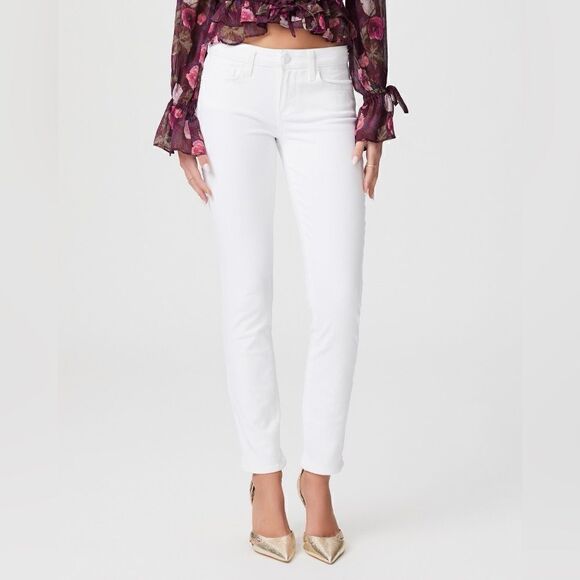 Paige Skyline Ankle White Jeans - Picture 1 of 13